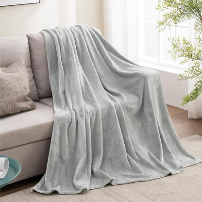BEDELITE Fleece Blanket Light Grey Throw Blankets for Couch & Bed, Luxury Plush Cozy Fuzzy 50x60 inches, Super Soft Warm Lightweight Throw for Travel Camping