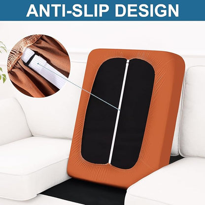 Smiry Printed Couch Cushion Covers, Stretch Soft Couch Covers for Sofa, Washable Non-Slip Sofa Slipcover Furniture Protector for Indoor and Outdoor (3 Pack, Rust)