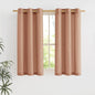 NICETOWN Terracotta Short Linen Curtains for Kitchen, Thick Flax Small Window Treatments Semi Sheer Privacy Assured with Light Through for Cafe/Bathroom, W42 x L48, 2 Panels