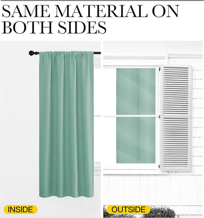 NICETOWN 2 Panels Blackout Curtains, Rod Pocket Thermal Insulated Drapess for Bedroom, Privacy Protection Easy-Care Heavy Duty Curtains for Living Room/Dining Room, W70 x L95 inches, Aqua