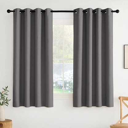 NICETOWN Room Darkening Draperies Curtains Panels, 2 Panels Grey W52 x L63