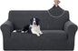 U-NICE HOME Oversized Stretch Loveseat Couch Cover Sofa Covers Washable Sofa Slipcover Furniture Protector for 2 Cushion Couch Sofa Pet Friendly, Dark Grey