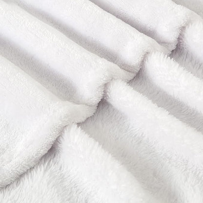 BEDELITE Fleece Blankets Queen Size White Throw Blankets for Bed, Luxury Plush Cozy Fuzzy Blanket 90x90 inches, Super Soft Warm Lightweight Throw Blanket All Seasons Suitable