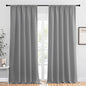 NICETOWN Living Room Curtains for Window - Energy Efficient & Noise Reducing Thermal Insulated Rod Pocket Blackout Drapes/Draperies for Living Room (Silver Grey, 2 Panels, W52 inches x L95 inches)