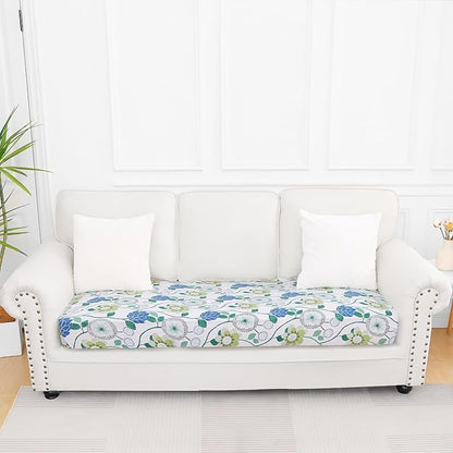 Smiry Printed Couch Cushion Covers, Stretch Soft Couch Covers for Sofa, Washable Non-Slip Sofa Slipcover Furniture Protector for Indoor and Outdoor (Large, Light Green)