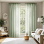 MIULEE 2 Panels Sage Green Sheer Window Curtains Elegant Window Voile Panels/Drapes/Treatment for Bedroom Living Room (54X72 Inches)
