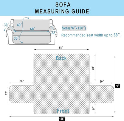Reversible Sofa Covers Couch Cover Furniture Protector for Dogs Elastic Straps Water Resistant(Sofa,Dark Grey/Dark Grey)