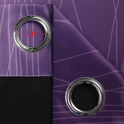 Estelar Textiler Black and Purple Ombre Blackout Curtains for Bedroom, Thermal Insulated Gradient Blackout Drapes, Full Room Darkening Energy Saving Curtains for Living Room, 52Wx96L, 2 Panels