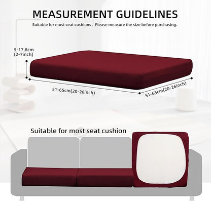 14Pcs Outdoor Cushion Covers, Patio Cushion Covers,Stretch Elastic Slipcovers, Replacement Washable & Reusable Furniture Protector for Patio Couch (Claret,Cover Only)