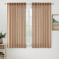 MIULEE Light Brown Linen Curtains 63 Inch Length 2 Panels for Bedroom Living Room, Soft Thick Linen Textured Natural Window Drapes Semi Sheer Light Filtering Back Tab Rod Pocket Burlap Look Decor
