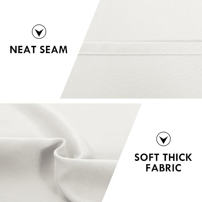 DWCN Blackout Curtains Thermal Insulated, Energy Saving & Noise Reducing Bedroom and Living Room Curtains, Ivory, W 42x L 72 Inch, Set of 2 Rod Pocket Curtain Panels