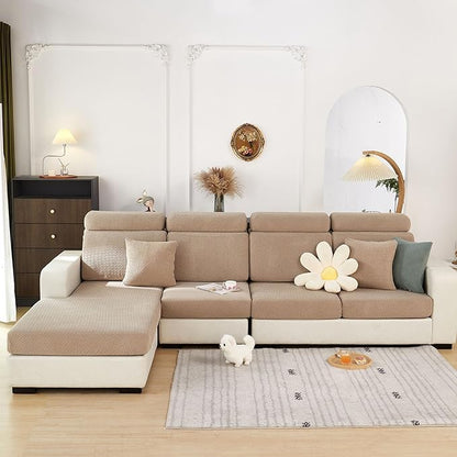 Sofa Covers Couch Covers for Sofa Pet Friendly Couch Cushion Covers Universal Sofa Covers Washable Stretch Slipcovers for Sectional Sofa (Light Coffee,Extra Large Single Seat Cover)
