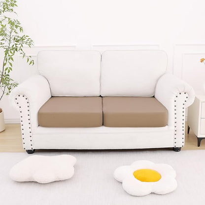 Smiry Printed Couch Cushion Covers, Stretch Soft Couch Covers for Sofa, Washable Non-Slip Sofa Slipcover Furniture Protector for Indoor and Outdoor (2 Pack, Mocha)