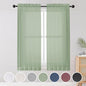 OWENIE Sheer Curtains Living Room 54 inches Long, Rod Pocket Curtain Sheers Bedroom, Light Filtering Voile Panels Drapes Basement Small Window Treatments 2 Panels, 42" W x 54" L, Sage Green
