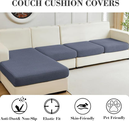 Sofa Covers Couch Covers for Sofa Pet Friendly Couch Cushion Covers Universal Sofa Covers Washable Stretch Slipcovers for Sectional Sofa (Texture Metal Gray, 3 Seats + Chaise Cover)