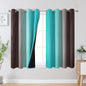 Estelar Textiler Teal and Brown Blackout Curtains 54 Inch Length, Light Blocking Gradient Grommet Drapes for Living Room, Thermal Insulated Ombre Curtains for Bathroom,52Wx54L,2 Panels