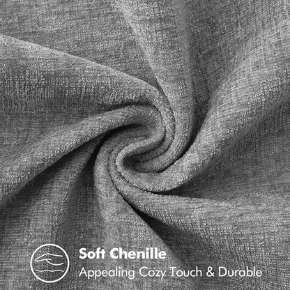 MIULEE Pack of 2 Couch Throw Pillow Covers 24x24 Inch Dark Gray Farmhouse Decorative Pillow Covers with Stitched Edge Soft Chenille Solid Dyed Spring Pillow Covers for Sofa Bed Living Room