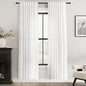 White Linen Curtains 72 inch Long 2 Panel Set for Living Room Back Tab Semi Sheer Light Filtering Bedroom Window Curtain 72 inch Length Cotton Textured Modern Elegant Coastal Drapes 42x72