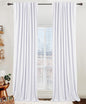 100% Blackout Shield Linen Blackout Curtains for Bedroom 72 Inches Long, Back Tab/Rod Pocket Living Room Drapes, Thermal Insulated Blackout Curtains 2 Panels Set, 50" W x 72" L, Bright White