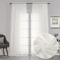 Chyhomenyc Sheer Curtains 120 Inch Extra Long, 2 Pieces, Rod Pocket Top Soft Voile Texture Window Draperies Lightweight & Airy Panels for Living Room/Bedroom, Each 42W x 120L inches, Ivory