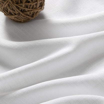 White Large Window Curtains Light Filtering Semi Sheer Privacy Linen Textured Curtain for Patio Sliding Glass Door Extra Wide Rustic Farmhouse Drapes for Living Room Bedroom Sunroom 100x90 Inch