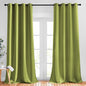 NICETOWN Fresh Green Room Darkening Curtains 102 inch Length, Grommet Energy Saving Thermal Drapes Sound Reducing Heat Blocking Window Treatments for Living Room, 2 Panels, W52 x L102