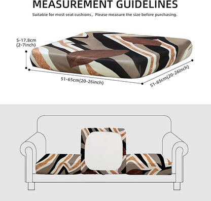 8Pcs Outdoor Cushion Covers, Patio Cushion Covers,Stretch Elastic Slipcovers, Replacement Washable & Reusable Furniture Protector for Patio Couch (Orange Realm-Pattern,Cover Only)