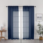OWENIE Navy Blue Sheer Curtains 72 Inches Long 2 Panels, Transparent Voile Sheer Curtain Double Rod Pocket Gauze Drapes for Living Room Bedroom Window Sliding Glass Door Treatment, 42 x 72 Inch