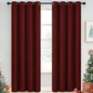 Yakamok Blackout Curtains for Bedroom, Thermal Insulated Blackout Window Curtains with Grommet Top for Living Room- Burgundy Red- 52W x 84L -2 Panels