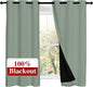 NICETOWN 100% Blackout Curtains 54 inches Long, Double-Deck Completely Blackout Window Treatment Thermal Insulated Lined Drapes for Small Window (Greyish Green, 1 Pair, 42 inches Width Each Panel)