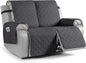 VANSOFY Waterproof Recliner Couch Covers, Sofa Covers 1-Piece Washable Reclining Sofa Cover Non-Slip Furniture Protector with Elastic Straps Pocket for Dogs, Pets(Charcoal Gray,2 Seater)