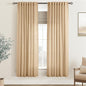 Tan Linen Curtains 72 inches Long for Living Room Back Tab Rustic Farmhouse Semi Sheer Light Filtering Window Curtain Dining Room Soft Thick Flax Linen Textured Drapes Kahki 52x72