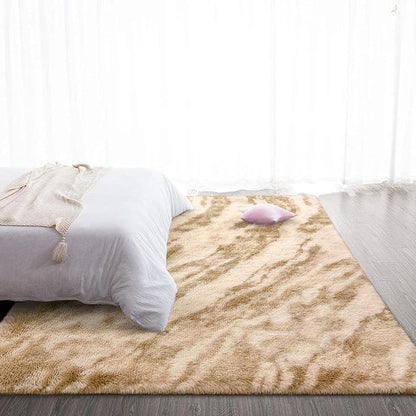 TWINNIS Super Soft Shaggy Rugs Fluffy Carpets, 5x8 Feet, Indoor Modern Plush Area Rugs for Living Room Bedroom Kids Room Nursery Home Decor, Upgrade Anti-Skid Rectangular Fuzzy Rug, Beige Brown