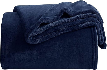 KMUSET Fleece Blanket King Size Navy Lightweight Super Soft Cozy Luxury Microfiber Bed Blanket for All Seasons