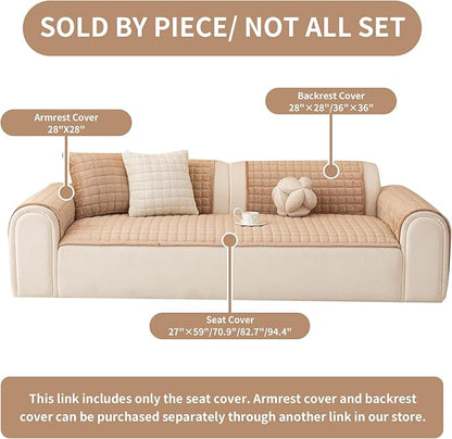 Velvet Couch Covers for Dogs, Dog Sectional Couch Covers, Pet Couchs Cover for 3-4 Seater, Couchs Protector for Dogs, Sectional Sofa Cover for Pet Washable(1PC,Khaki,27.6"×82.7")