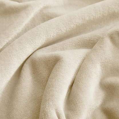 KMUSET Super Soft Throw Blanket Premium Silky Flannel Fleece Throw Size Beige Microfiber Lightweight Blanket All Season Use