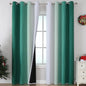 Estelar Textiler Green and Greyish White Blackout Curtains for Bedroom, Thermal Insulated Ombre Drapes 84 Inches Long, Full Room Darkening Energy Saving Curtains for Living Room,52Wx84L,2 Panels
