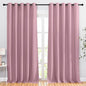 NICETOWN Blackout Room Divider Curtains 118 inches Long 2 Panels, Grommet Sliding Door Curtains Solid Window Treatments Sound Reducing for Living Room, W66 x L118, Crystal Pink