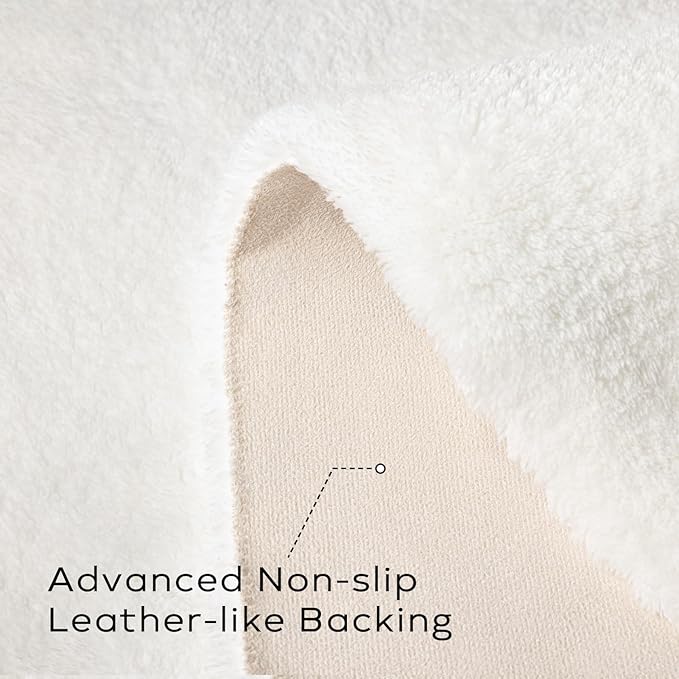 Ashler Faux Fur Rug, Upgraded Soft Faux Rabbit Fur White Area Rugs, 2 x 6 Feet, Machine Washable Nursery Decor Throw Rugs for Bedroom, Kids Room, Living Room