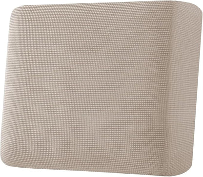 H.VERSAILTEX Super Stretch Individual Seat Cushion Covers Sofa Covers Couch Cushion Covers Slipcover Sets Thick Jacquard Textured Twill Fabric (1 Piece Chair Cushion Cover, Sand)