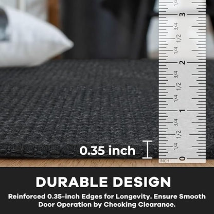 KOZYFLY Indoor Door Mat 2x3 ft Small Area Rugs Washable Front Door Mat Non Slip Rubber Backed Entryway Rug Cotton Entrance Doormat for Front Porch Bathroom Kitchen Bedroom, Black/Dark Grey
