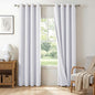 100% Blackout Shield Linen Blackout Curtains for Bedroom, Bright White Grommet Curtains for Living Room, Thermal Insulated Room Darkening Drapes for Nursery, Boho Home Decor, 50" W x 90" L, 2 Panels