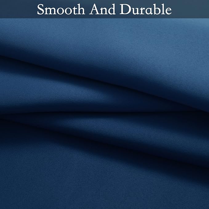 SimpleHome Ombre Room Darkening Curtains for Living Room, Light Blocking Gradient Blue to Grey White Thick Thermal Insulated Grommet Window Curtains/Drapes for Bedroom, 2 Panels, 52x63 inches Length