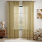 MIULEE 2 Panels Solid Color Sheer Window Curtains Elegant Window Voile Panels/Drapes/Treatment for Bedroom Living Room (54X63 Inches Dark Gold)