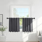 PONY DANCE Short Curtains Half Window Curtains for Bedroom, Privacy Blackout Energy Saving Drapes for Living Room Bathroom Shades, Wide 29 x Long 24 inches per Panel, Grey, 2 Pcs