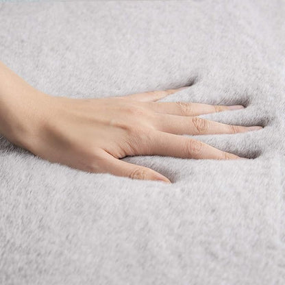 Ashler Faux Fur Rug, Ultra Soft Faux Rabbit Fur, Grey Area Rugs, 6 x 9 Feet Rectangle, Machine Washable Nursery Decor Throw Rugs for Bedroom, Kids Room, Living Room