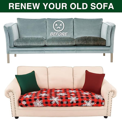 Smiry Printed Couch Cushion Covers, Stretch Soft Couch Covers for Sofa, Washable Non-Slip Sofa Slipcover Furniture Protector for Indoor and Outdoor (3 Pack, Burgundy)
