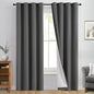 Yakamok 100% Blackout Curtain Panels 84 inches Cold and Light Blocking Drapes for Nursery, 2 Thick Layers Thermal Insulated Draperies (2 Pieces, 50 Wide Each Panel, Charcoal Grey/White Backing)