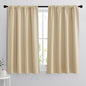 RYB HOME 54 inch Curtains for Living Room, Rod Pocket Thermal Insulated Small Window Drapes Room Darkening Shades for Bedroom Studio Dorm, W 42 x L 54 inch, Set of 2 Panels, Biscotti Beige