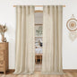 LAMIT Natural Linen Curtains for Living Room, 80 inch Length Light Filtering Semi Sheer Drapes Back Tab and Rod Pocket Farmhouse Panels for Bedroom, 2 Panels, Linen, 34 x 80 Inch